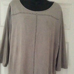 Style & Co. Tan Studded Blouse Tunic NWOT Size XL